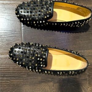 Pre owed spiked Christian Louboutin loaders in good condition.